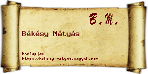 Békésy Mátyás névjegykártya