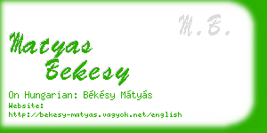 matyas bekesy business card