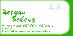 matyas bekesy business card